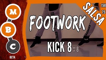 👟Salsa Footwork Tutorial ★Intermediate★ KICK 8 ★ On1 & On2 (♫) | #MBCfootwork