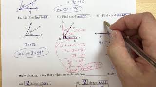 Geometry Notes 1-4 Exploring Angles Part 2