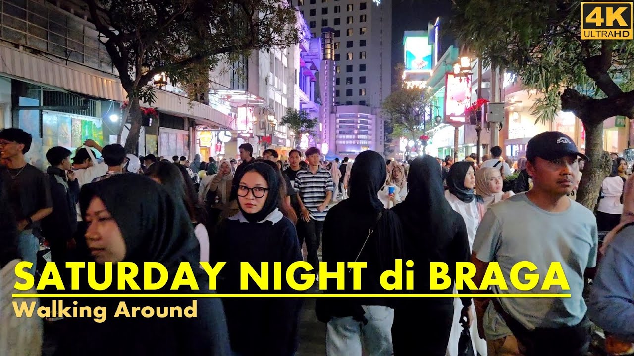 Jalan Malam Minggu di BRAGA STREET BANDUNG❗Walking Around Bandung City - West Java - 🇮🇩 Indonesia
