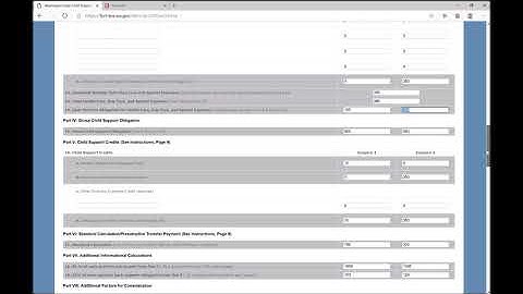 Washington child support calculation (2020)