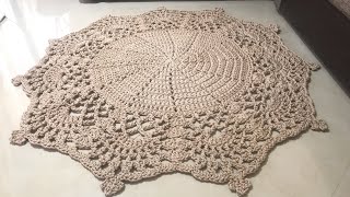 اسهل واسرع باترون لسجاده شيك چدا من المكرمية السميك crochet rug