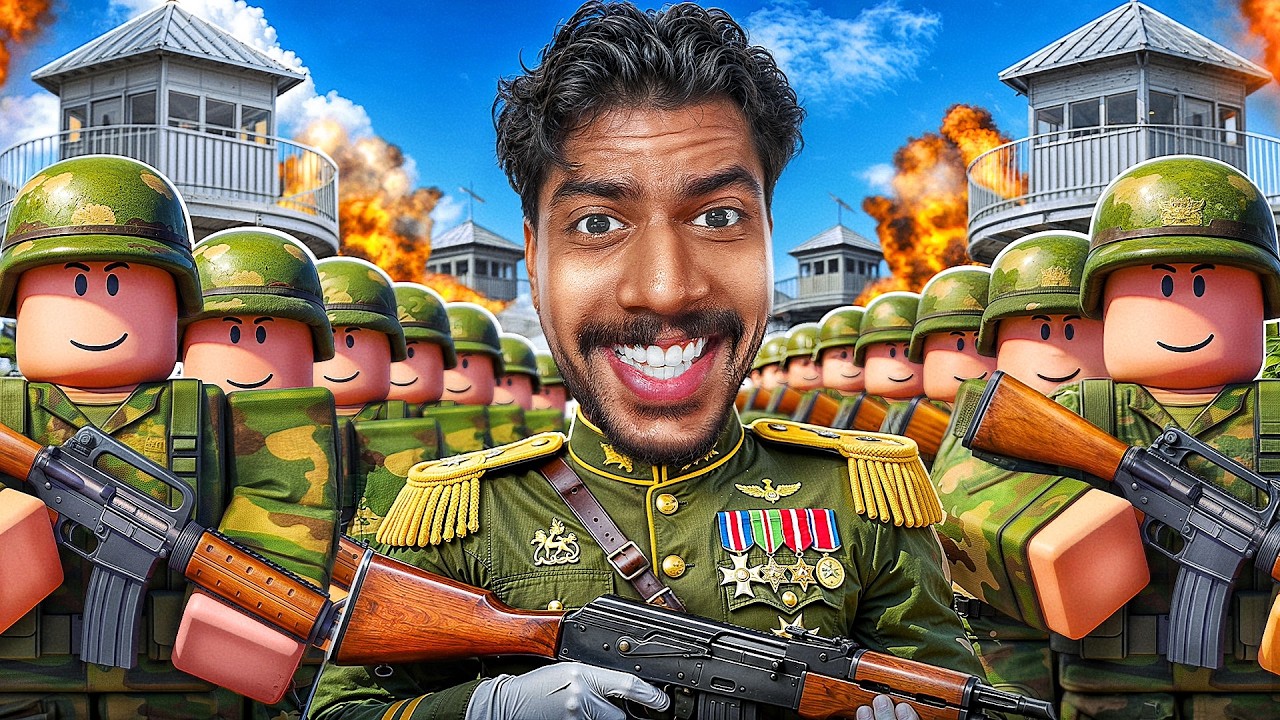 I Built The Largest Military Army Tycoon in Roblox!!