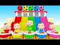 Five little monkey  baby bounces on a giant slide with surprise eggs  nursery rhymes  kids songs