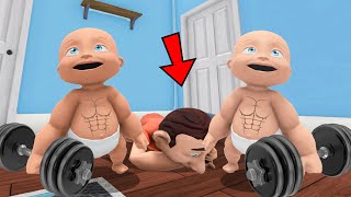 Two 100% BUFF Babies vs. EVIL Daddy!