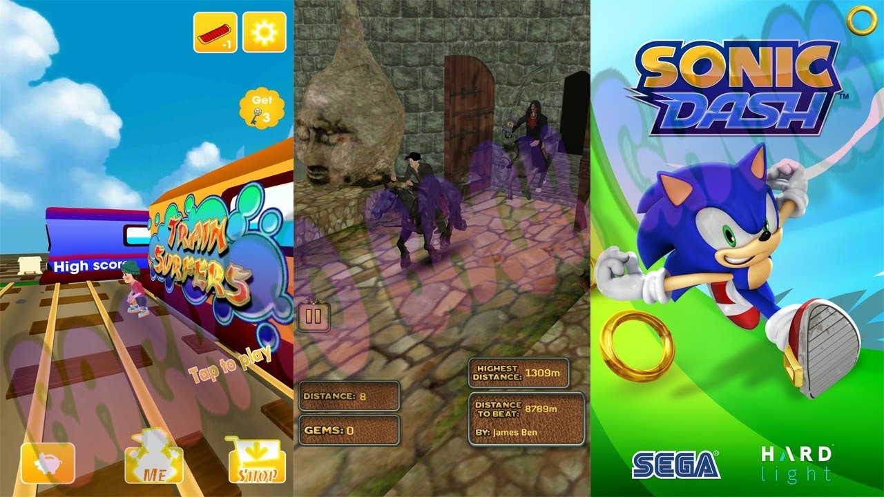 Super Subway Surf 3D 2018 vs Temple Horse Run 3D vs Sonic Dash Gameplay