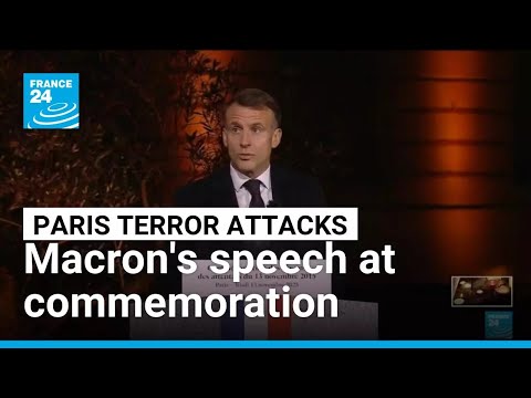 President Emmanuel Macron gives speech at ceremony commemorating 2015 Paris terror attacks
