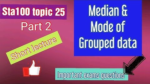 Sta100 topic25 part 2 | short lecture | final exam questions #median #mode #sta100 #vu