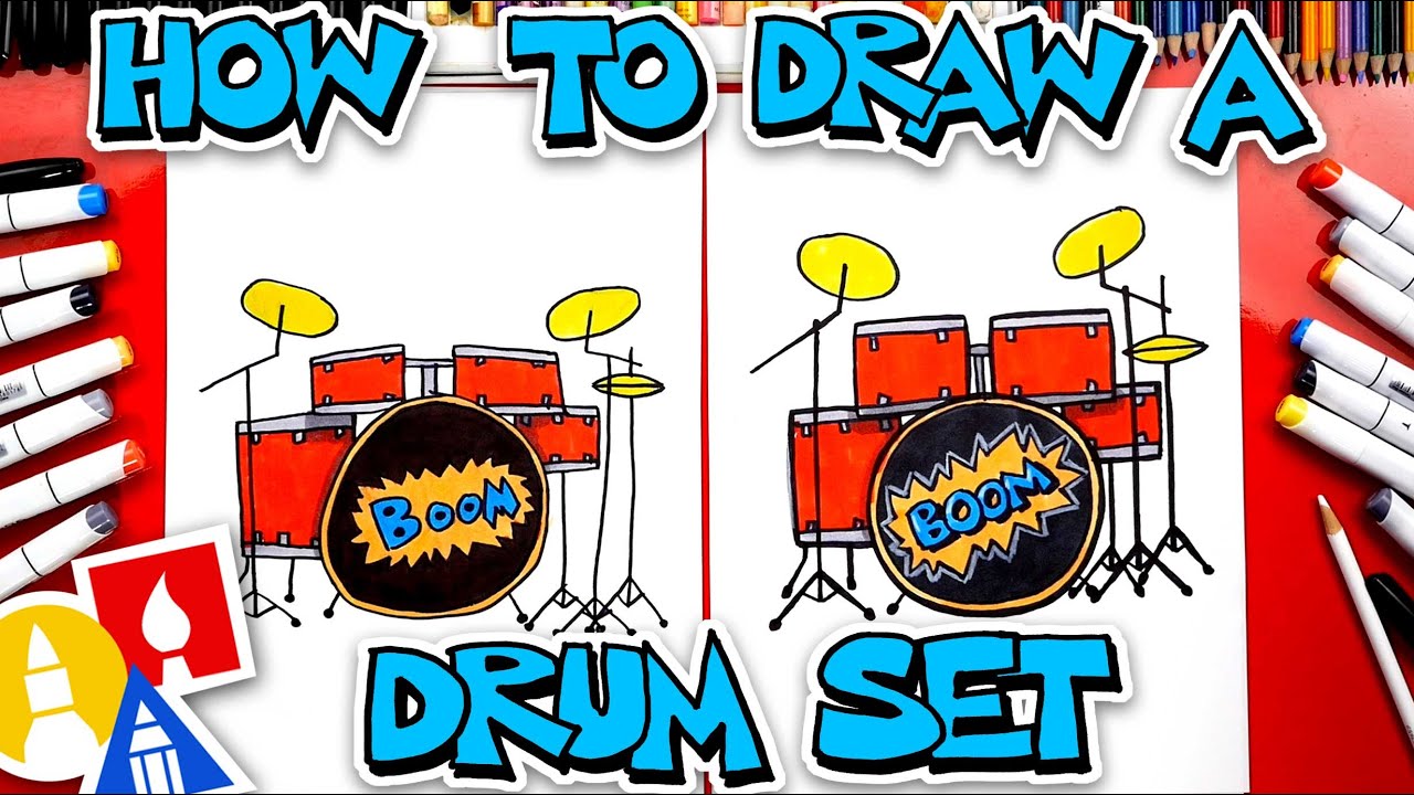 How To Draw A Drum Set 