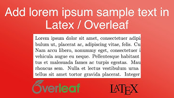 Add lorem ipsum sample text in Latex / Overleaf
