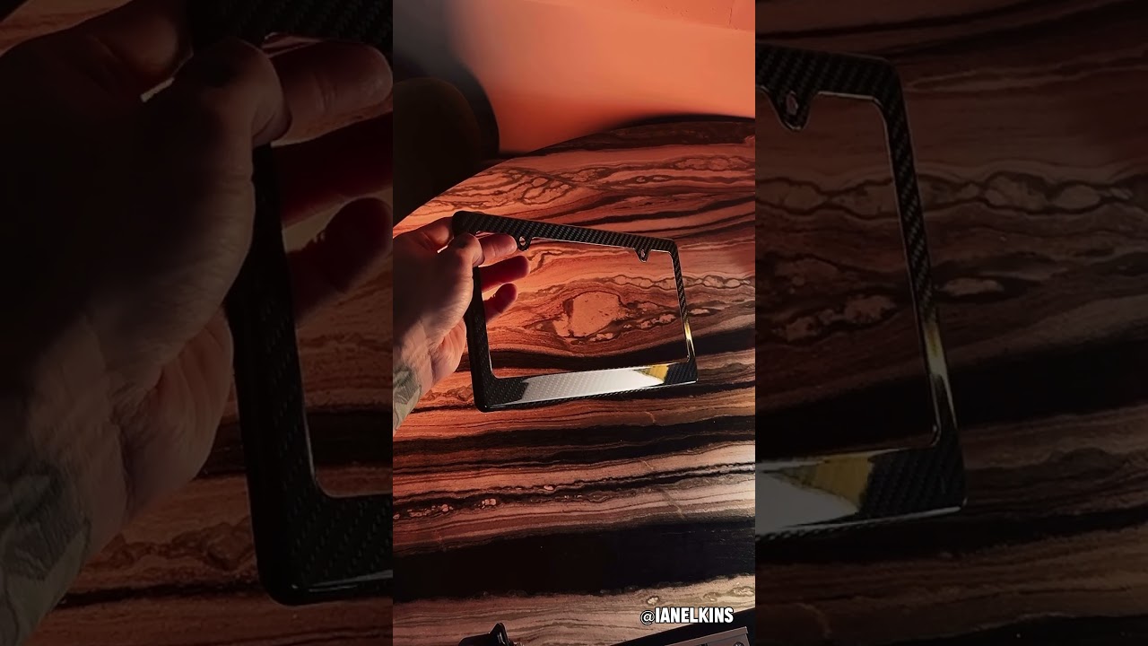 2‑Hole Carbon Fiber License Plate Frame – Wide Bottom & Gloss Finish from CarbonFiberGear.com