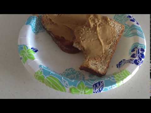 Skippy peanut butter on wheat bread