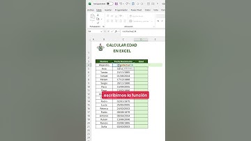 CALCULAR EDAD EN EXCEL #excel