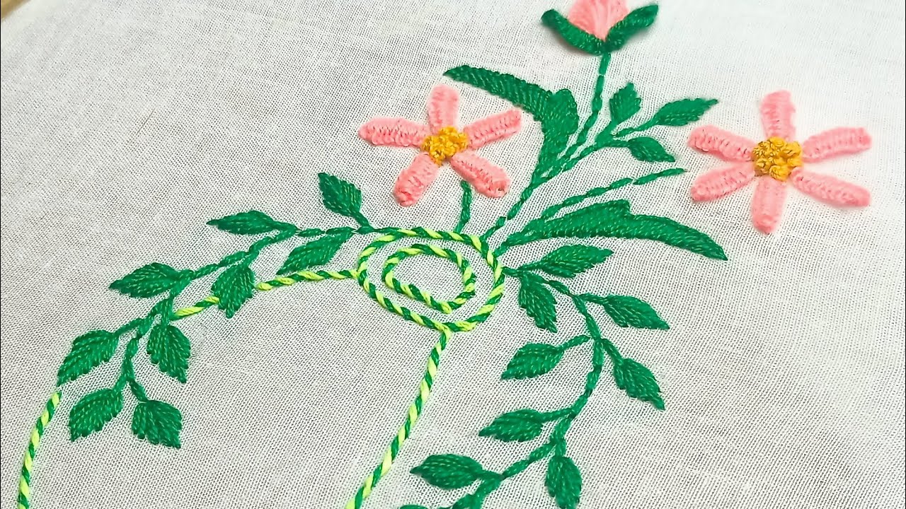 Easy Staching Beautiful flower design stitching || Easy and simple stitching tutorial ...
