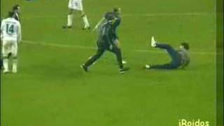 WORST Soccer Foul Ever. Crazed Fan Runs In Middle Of The Field And Is Tripped By Player WORST Soccer Foul Ever. Crazed Fan Runs In Middle Of The Field And Is Tripped By Player