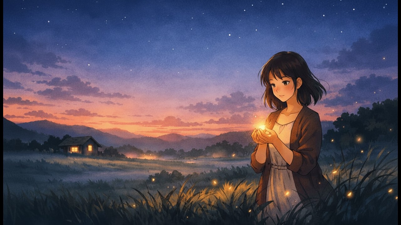 Cute Girl and the First Rain | Ghibli Style