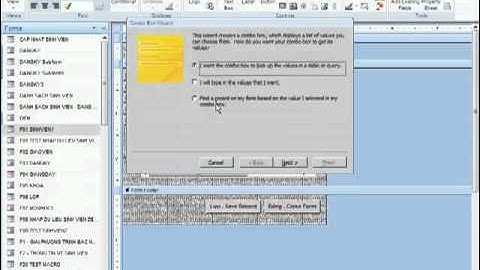 Hướng dẫn tạo Combo Box Cho Form Trong Access 2007