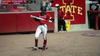 Texas Tech softball's Abbie Orrick hits home run vs. Iowa State
