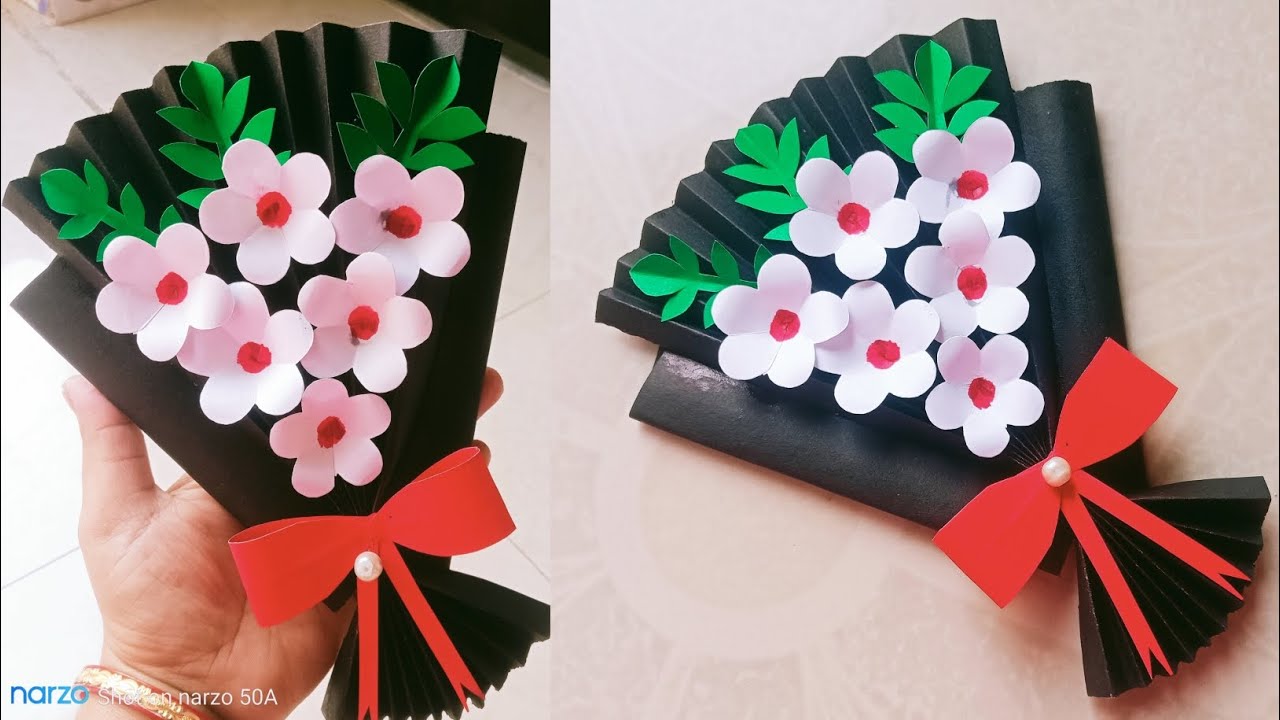 Создание красивого букета из бумаги 🌺💐 Как сделать букет из бумажных цветов💐 Изготовление бумажны...
