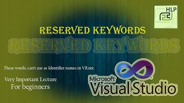 08-VB.net #Reserve Words in VB net | VB lecture for Beginners | S. Muhammad Adnan  | #KeyWords