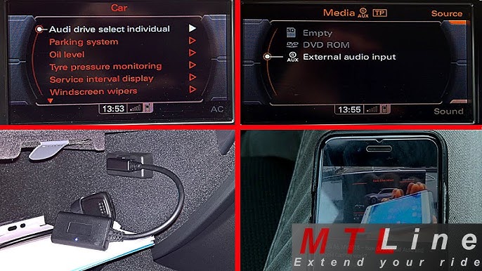 Ami Mmi Mdi Sans Fil Aux Bluetooth Adaptateur Câble Audio Musique Auto  Bluetooth Pour A3 A4 B8 B6 Q5 A5 A