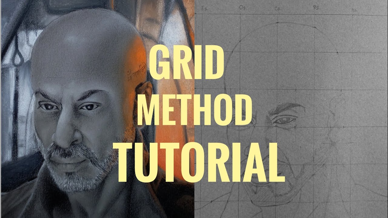 How To use the Grid Method to draw the Bald SRK from the Movie Jawan, Tutorial