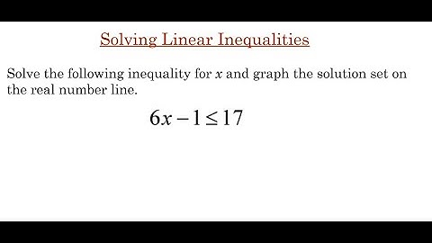 Solving Linear Inequalities