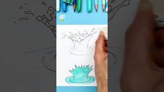 3D drawing tuto with this splash of water ✏️💧 #water #splash #tuto #drawing #artroom #art #3d