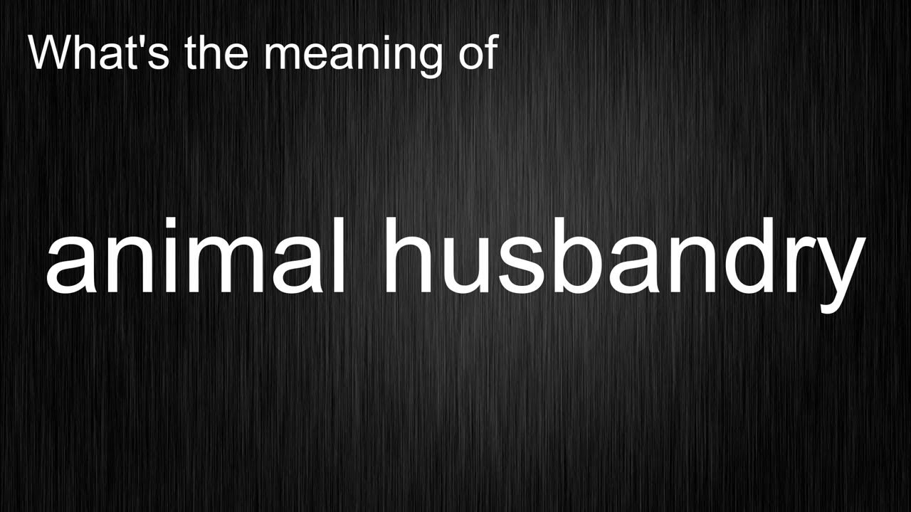 what-s-the-meaning-of-animal-husbandry-how-to-pronounce-it-youtube