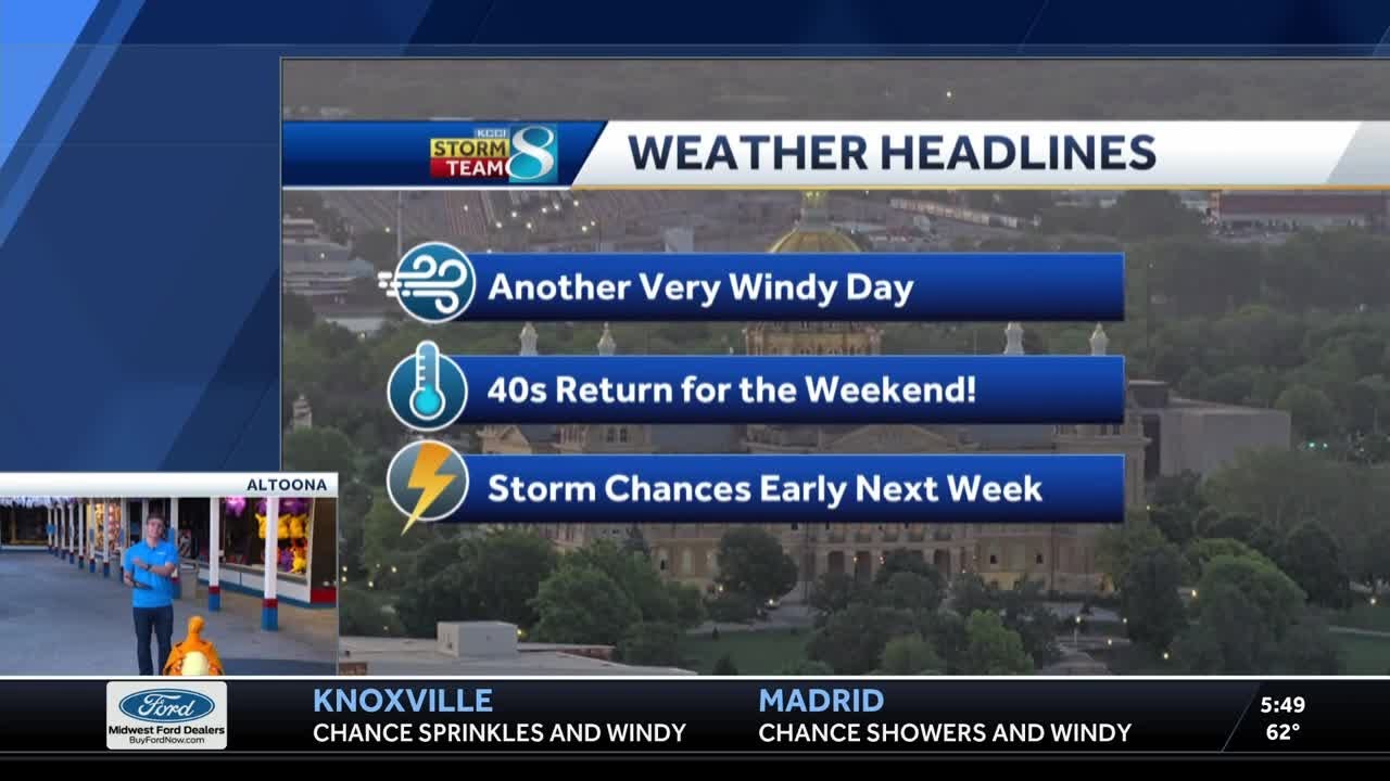 Iowa weather: Another very windy day before our cooler weekend - YouTube