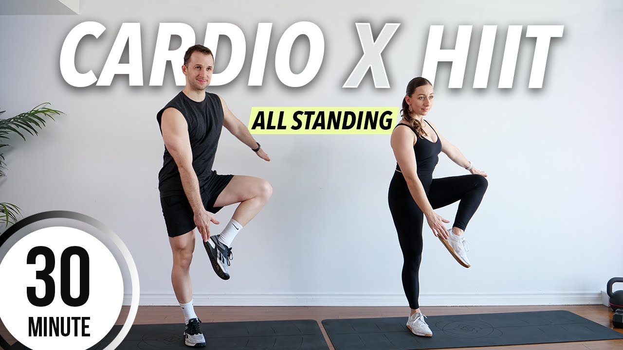30 Min ALL STANDING CARDIO HIIT Workout at Home (No Equipment) - YouTube