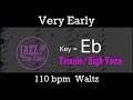 Very Early - Backing Track with Intro + Lyrics in Eb (Female) - Jazz Sing-Along (6 keys available)