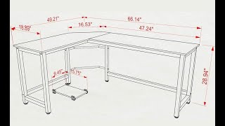 L Shaped Office Desk Home Corner Desk Computer Office PC Unboxing and Assembling Part1