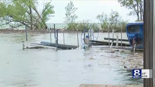 Wind and high water levels creating more flooding on Lake Ontario shoreline