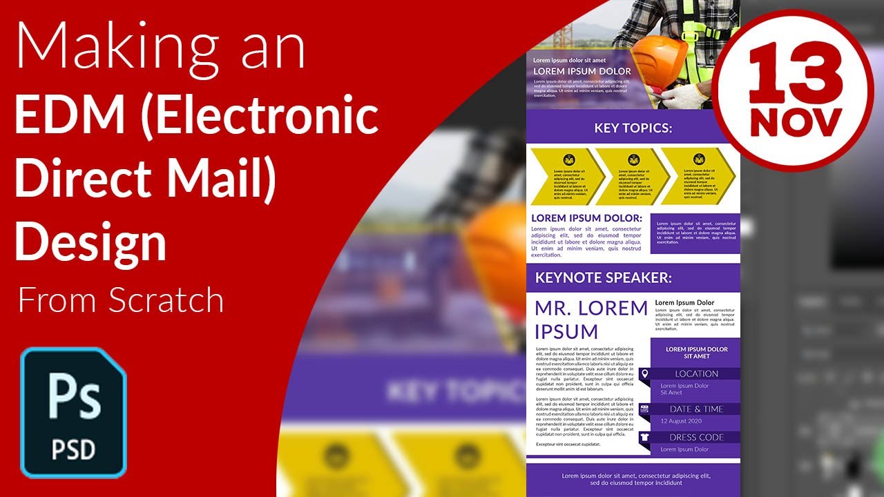direct mail 2022 Making an Electronic Direct Mail (EDM) Design in Photoshop From Scratch - Photoshop Design Tutorial