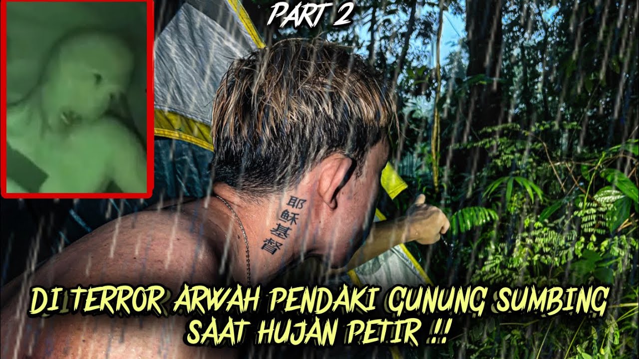 HANTU PENDAKI GUNUNG MUNCUL !! SOLO CAMPING HORROR DI GUNUNG SUMBING !! DIGUYUR HUJAN DERAS ! PART 2