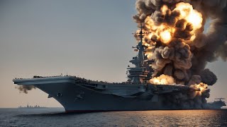 1 minute ago! A Russian aircraft carrier carrying 40 secret fighter jets was destroyed by Ukraine