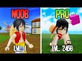 Starting over as luffy noob to max level in blox fruits