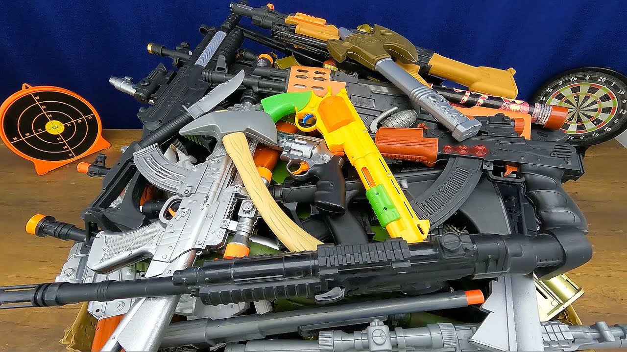 Box of Toy Guns And Rifles, Special Commando Sniper Rifle And Commando