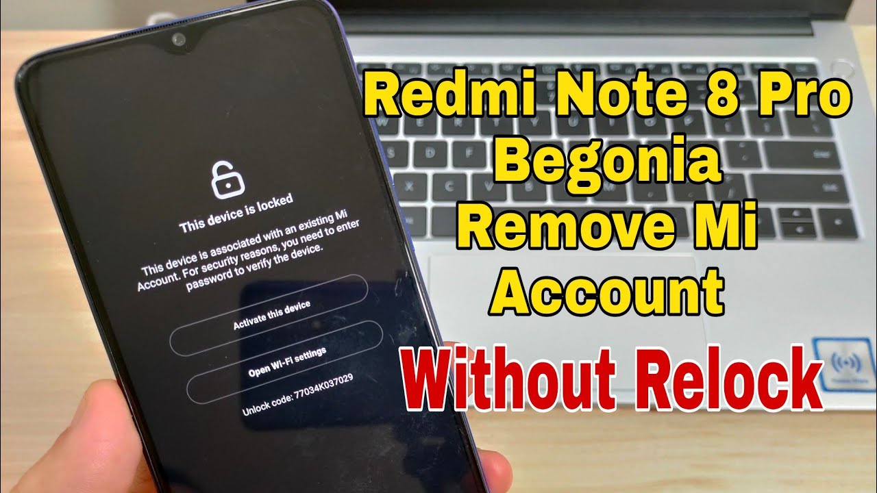 Xiaomi Redmi Note 8 Pro (M1906G7I, 2015105), Remove Mi Account