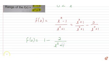 Range of the `f(x)=(e^x-1)/(e^x+1)`