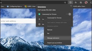 how to enable extensions menu button in microsoft edge chromium