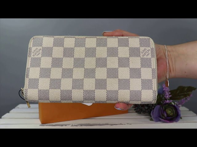 Zippy Louis Vuitton Damier Azur Key Cles Coin Wallet White Leather