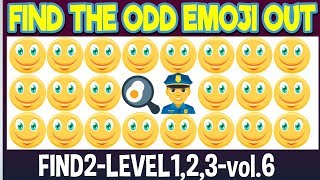 Find THE ODD EMOJI OUT FIND2 Level 1,2,3 vol 6|Emoji Puzzle Quiz|Find The Difference Emoji