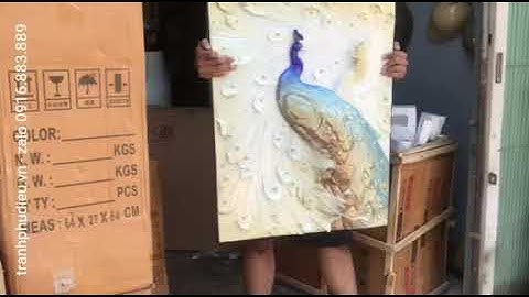 Tranh phù điêu chim công - trang phù điêu hiện đại - tranh phù điêu nghệ thuật đẹp đôi chim công