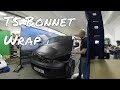 VW Transporter Bonnet Wrap Matt Black inc preparation. Volkswagen T5 Van Conversion Campervan 001