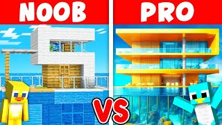 NOOB vs PRO: WATER HOUSE - Milo vs Chip Build Challenge in Minecraft!