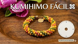 Cómo Hacer PULSERA KUMIHIMO con CRISTALES 💎 TRES COLORES / Tutorial Fácil