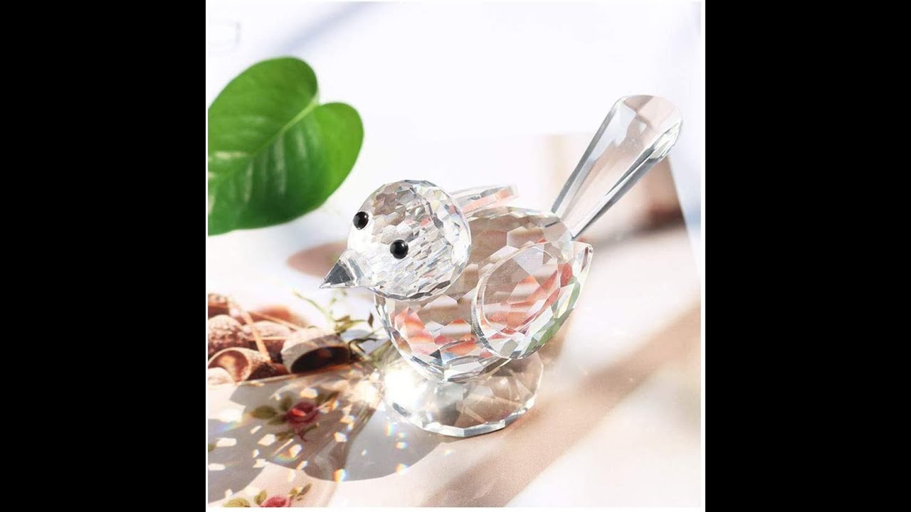Crystal Bird of Happiness Collectible Figurines Glass Animal Figurine for Table Home Decoration