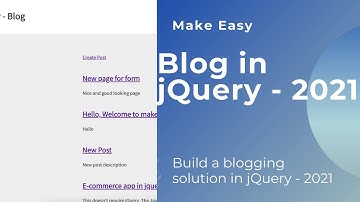 Create a Blog in jQuery - 2021