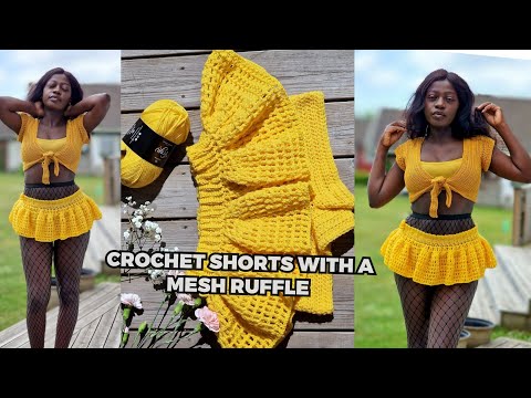 how to crochet a bottom with a mesh ruffle. PATTERN TUTORIAL/ DIY